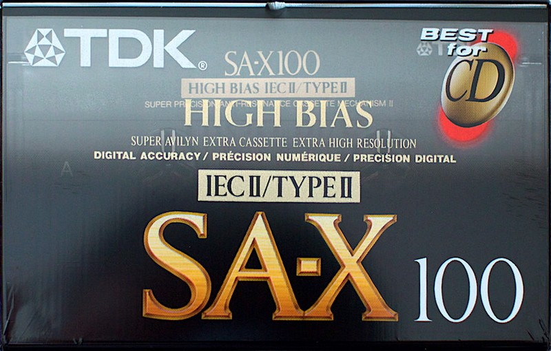 Compact Cassette TDK SA-X 100 Type II Chrome 1992 North America