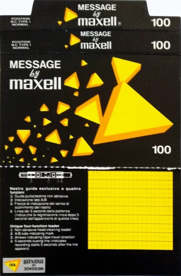 Compact Cassette Maxell Message 100 Type I Normal 1991 Italy