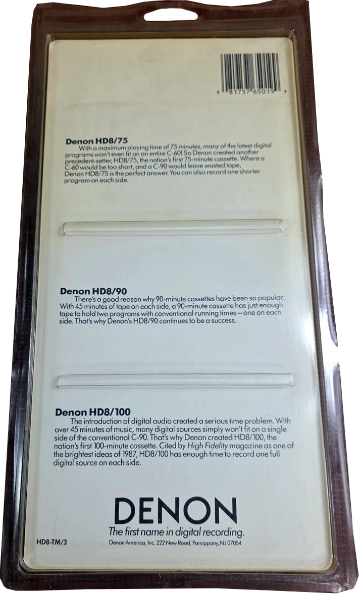 Blister Denon HD8 "Time Pack" Type II Chrome 1988 USA