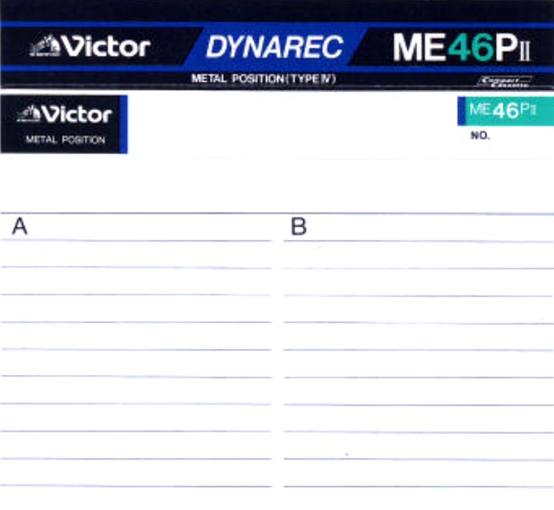Compact Cassette Victor Metal / Me 46 "Dynarec ME46PII" Type IV Metal 1983 Japan