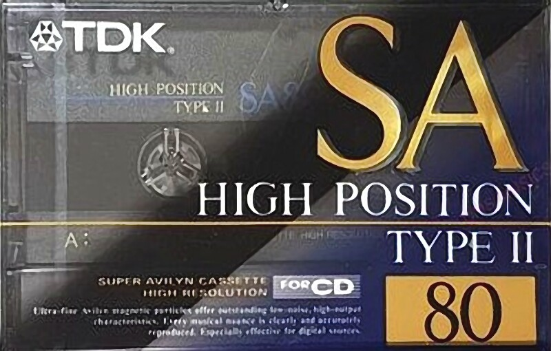 Compact Cassette TDK SA 80 "SA-80R" Type II Chrome 1992 Japan
