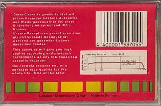 Compact Cassette Magnetic sound 60 Type I Normal 1990 Europe