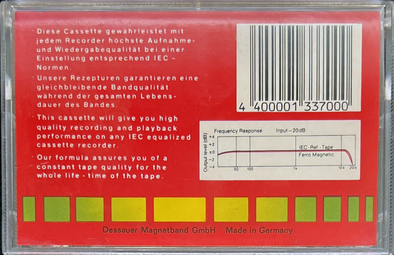Compact Cassette Magnetic sound 60 Type I Normal 1990 Europe