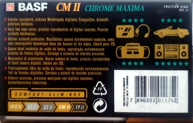 Compact Cassette BASF CM II Chrome Maxima 60 Type II Chrome 1995 Brazil