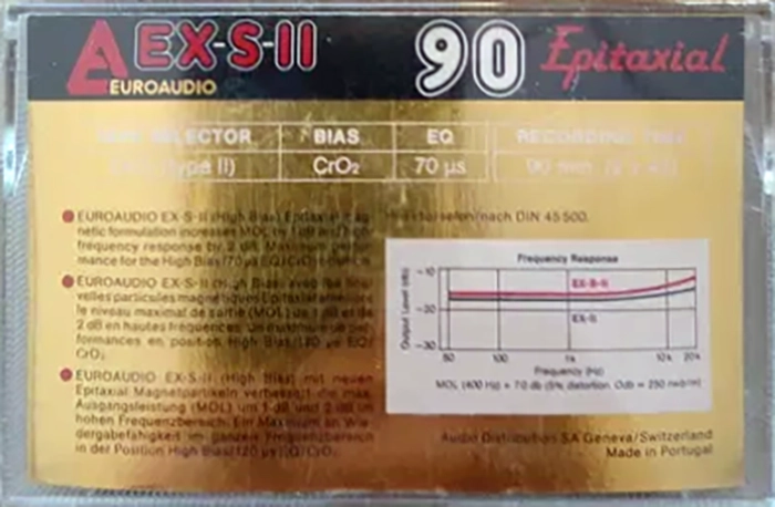 Compact Cassette EuroAudio EX-S-II 90 "New Epitaxial" Type II Chrome 1986 Europe