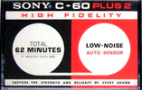 Compact Cassette Sony 60+2 Type I Normal 1974 USA