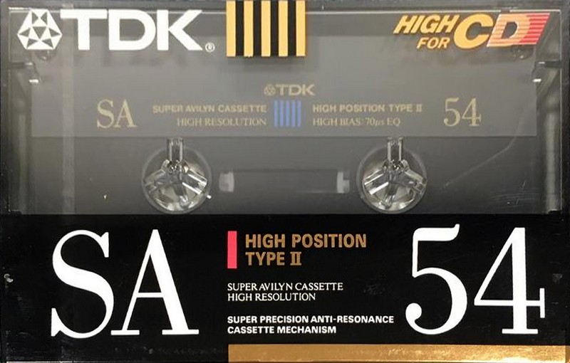 Compact Cassette TDK SA 54 "SA-54M" Type II Chrome 1990 Japan