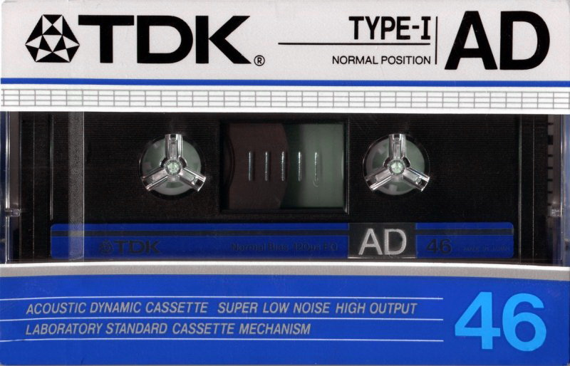 Compact Cassette TDK AD 46 Type I Normal 1986 Australia, Europe
