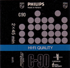 Compact Cassette Philips Chromium 90 "Hi-Fi Quality" Type II Chrome 1975 Europe