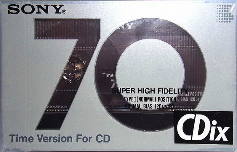 Compact Cassette Sony CDix 70 "CDIX 70" Type I Normal 1989 Japan