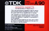 Compact Cassette TDK A 90 Type I Normal 1987 USA