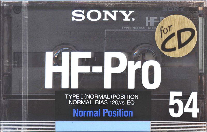 Compact Cassette Sony HF-Pro 54 "HF-PRO54A" Type I Normal 1988 Japan