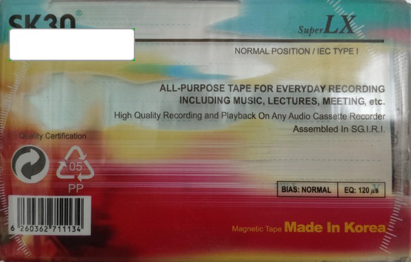 Compact Cassette SK 30 60 "SuperLX" Type I Normal Near East