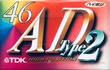 Compact Cassette TDK AD2 46 "AD2-46" Type II Chrome 1995 Japan