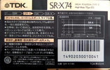 Compact Cassette TDK SR-X 74 "SR-X74K" Type II Chrome 1989 Japan