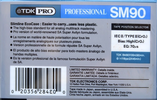 Compact Cassette TDK PRO SM 90 "SM90" Type II Chrome 1997 North America