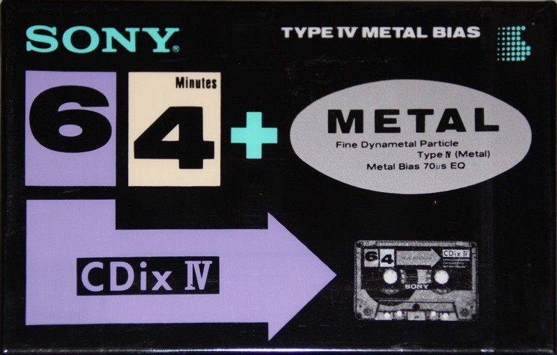 Compact Cassette Sony CDix IV 64 "C-64CDX4" Type IV Metal 1991 Japan