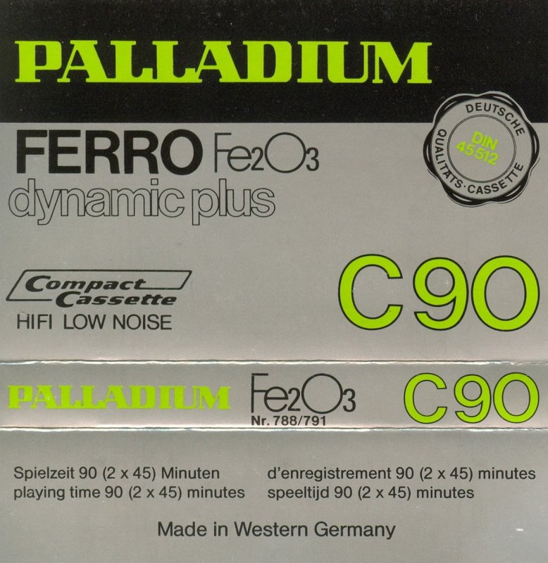 Compact Cassette Palladium Dynamic Plus 90 Type I Normal 1979 Europe