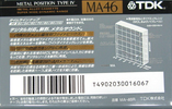 Compact Cassette TDK MA 46 "MA-46R" Type IV Metal 1992 Japan