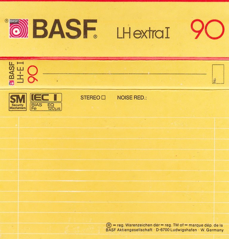 Compact Cassette BASF LH Extra I 90 Type I Normal 1982 Europe