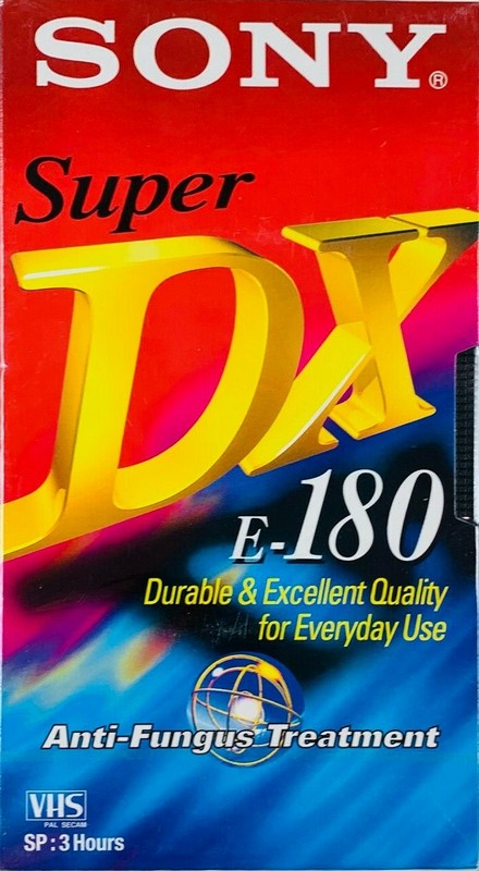 VHS, Video Home System Sony Super DX 180 Type I Normal 1993 Europe