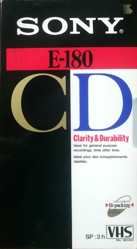VHS, Video Home System Sony CD 180 "E-180CD" Type I Normal Europe