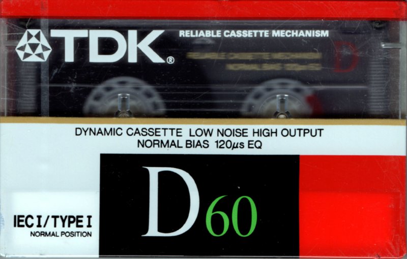 Compact Cassette TDK D 60 Type I Normal 1988 North America