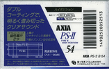 Compact Cassette AXIA PS-II / PS-2 54 "PS-2 B 54" Type II Chrome 1991 Japan