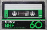 Compact Cassette Sony BHF 60 Type I Normal 1978 Japan