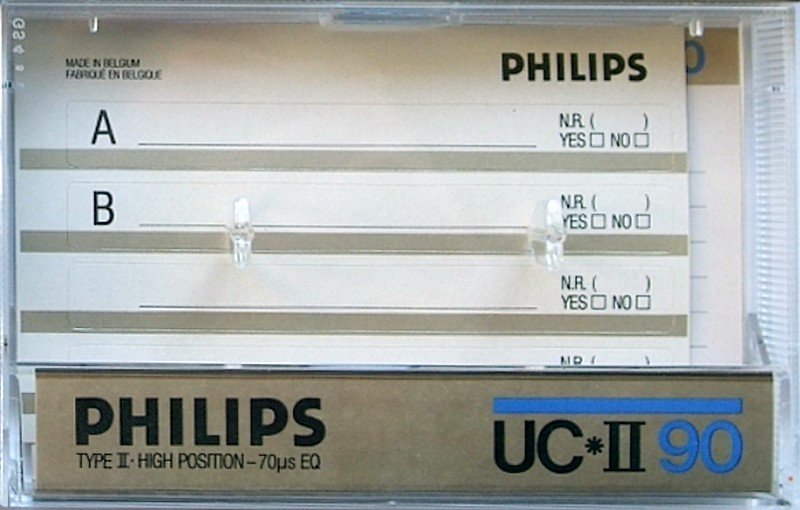 Compact Cassette Philips UC II 90 Type II Chrome 1985 Europe