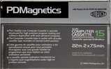 Compact Cassette PDM / PDMagnetics 15 Computer Cassette 1984 Europe