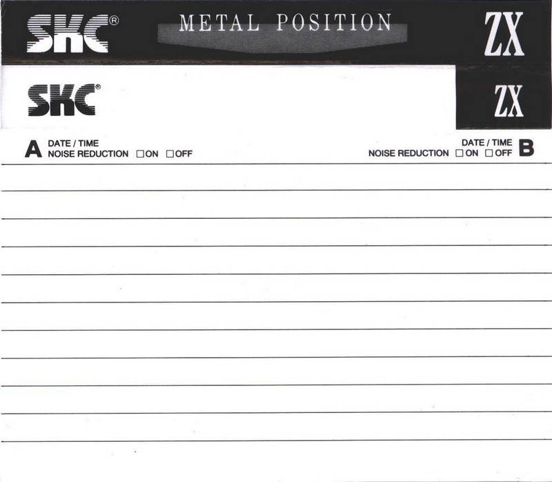 Compact Cassette SKC ZX 90 Type IV Metal 1995 Europe