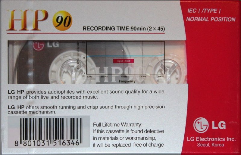 Compact Cassette LG HP 90 Type I Normal 1997 Europe