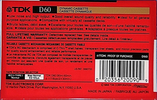 Compact Cassette TDK D 60 Type I Normal 1988 North America