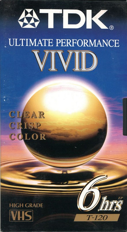 VHS, Video Home System TDK Vivid 120 "T-120VIBH" Type I Normal North America
