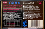 Compact Cassette ICM CX-II-S 90 Type II Chrome 1990 Europe