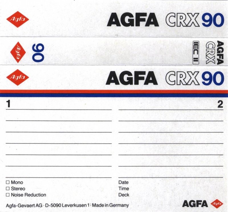 Compact Cassette AGFA CRX 90 Type II Chrome 1985 Europe