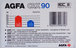 Compact Cassette AGFA CRX 90 Type II Chrome 1985 Europe