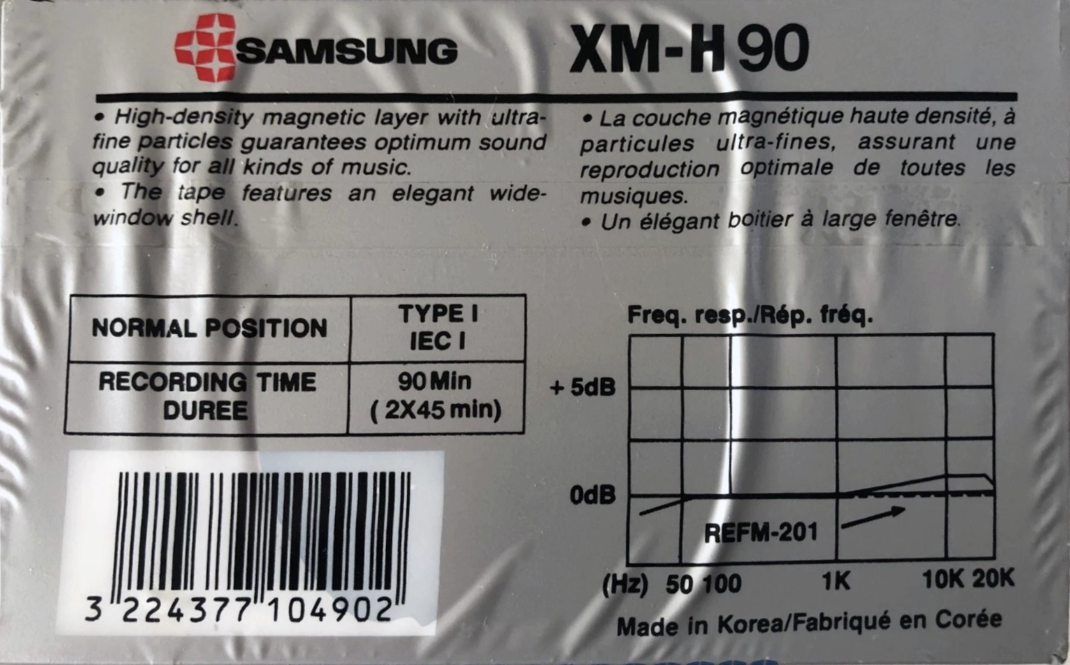 4 pack Samsung XM-H 90 Type I Normal 1988 South Korea