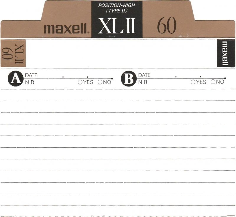 Compact Cassette Maxell XLII 60 Type II Chrome 1988 USA