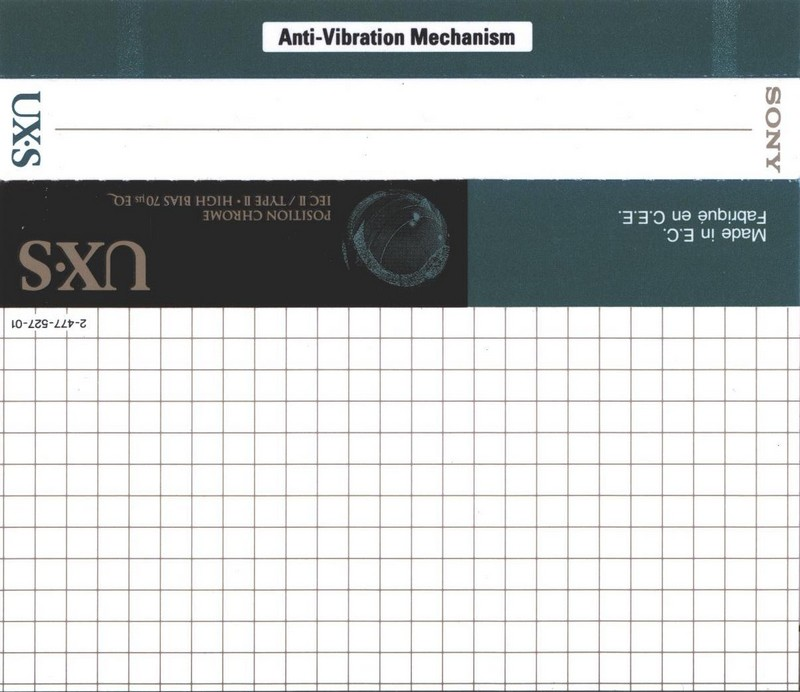 Compact Cassette Sony UX-S 60 Type II Chrome 1995 Europe