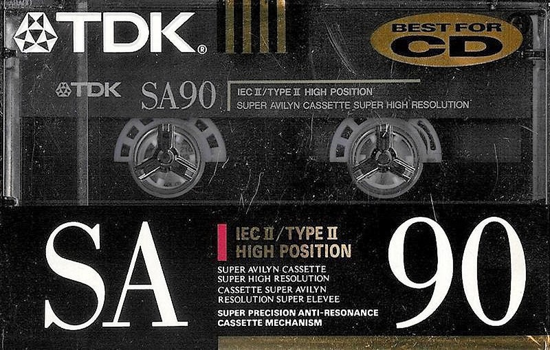 Compact Cassette TDK SA 90 "SA90" Type II Chrome 1991 North America