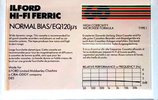 Compact Cassette Ilford 60 "Hi-Fi Ferric" Type I Normal 1982 Europe