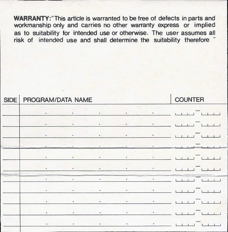 Compact Cassette Studio 90 Type I Normal 1981 Unknown Country