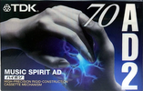 Compact Cassette TDK AD2 70 "AD2-70S" Type II Chrome 1997 Japan