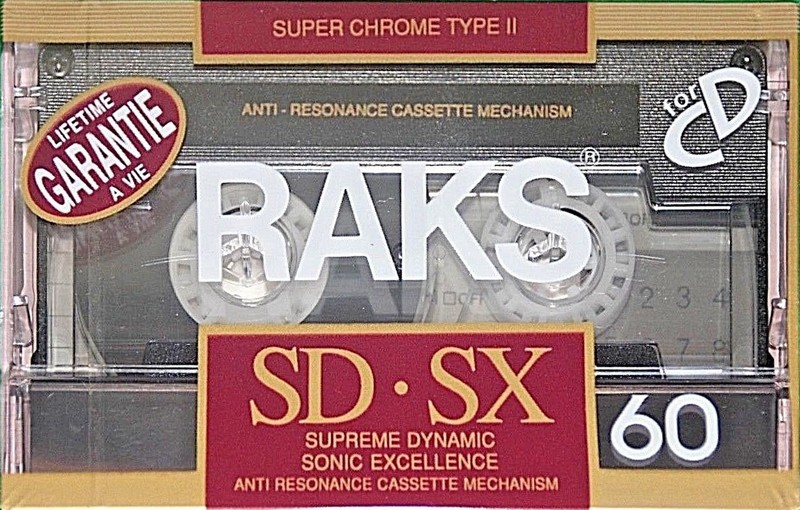 Compact Cassette RAKS SD-SX 60 Type II Chrome 1990 Europe