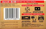 Compact Cassette Maxell XLII 60 Type II Chrome 1997 North America