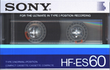 Compact Cassette Sony HF-ES 60 Type I Normal 1985 Europe