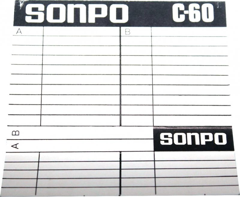 Compact Cassette Sonpo 60 Type I Normal 1976 Hong Kong