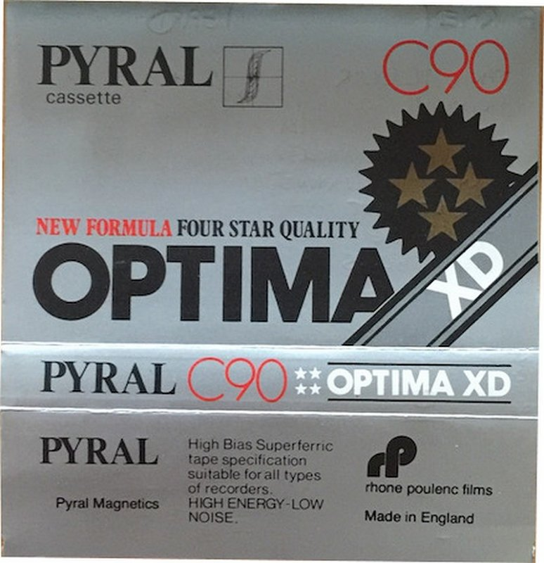 Compact Cassette Pyral Optima XD 90 Type I Normal 1981 UK